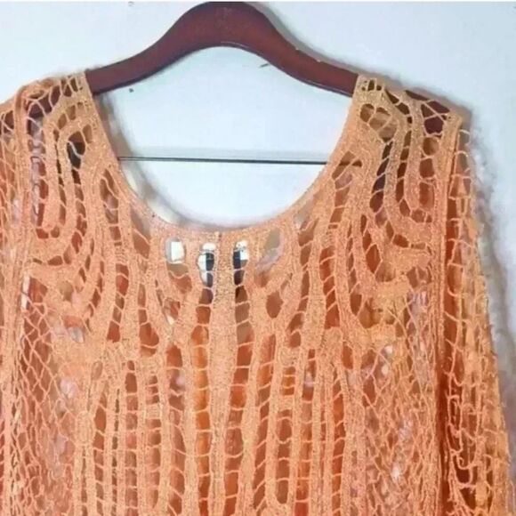 Urban mango Chic Orange Crochet Top - Picture 4 of 8